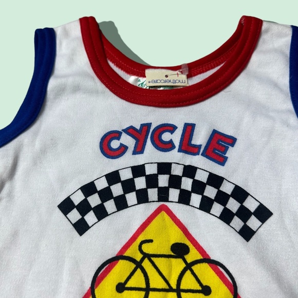 Vintage Toddler New With Partial Tag Single Stitch Bicycle Tank Top Size 4 - Picture 4 of 6
